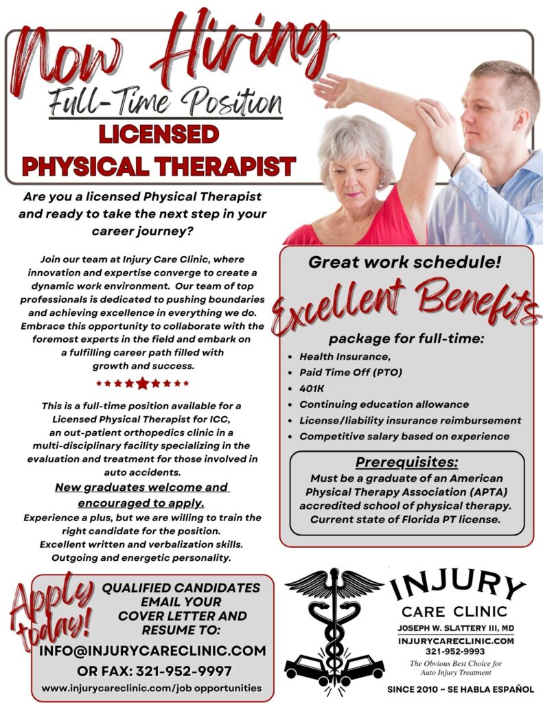 Now Hiring Licensed Physical Therapist